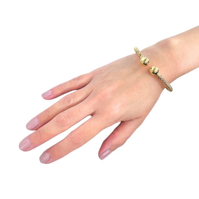 Yellow Gold Fashion Flexible Bangle 14K - Image 2