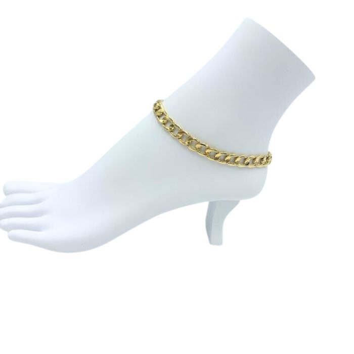 Yellow Gold Curb Link Anklet 10K