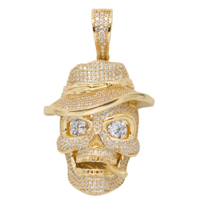 Yellow Gold Skull Pendant 10k