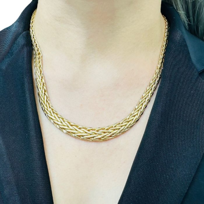 Yellow Gold Reversible Italian Necklace 14K - Image 3