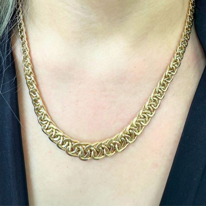 Yellow Gold Reversible Italian Necklace 14K - Image 4