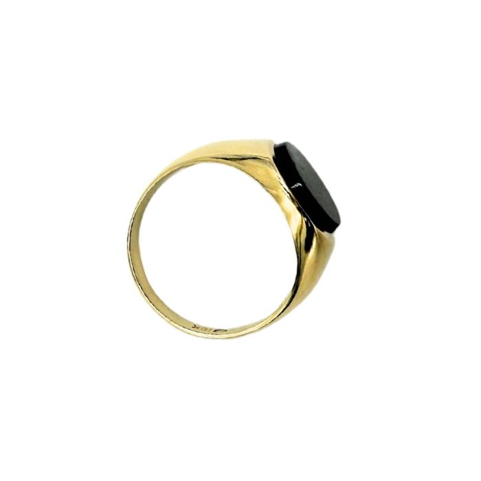 Yellow Gold Oval Black Onyx 10K - Image 2