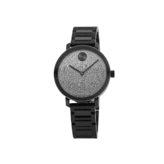 MOVADO BOLD EVOLUTION GREY CRYSTAL PAVE DIAL WOMEN'S WATCH