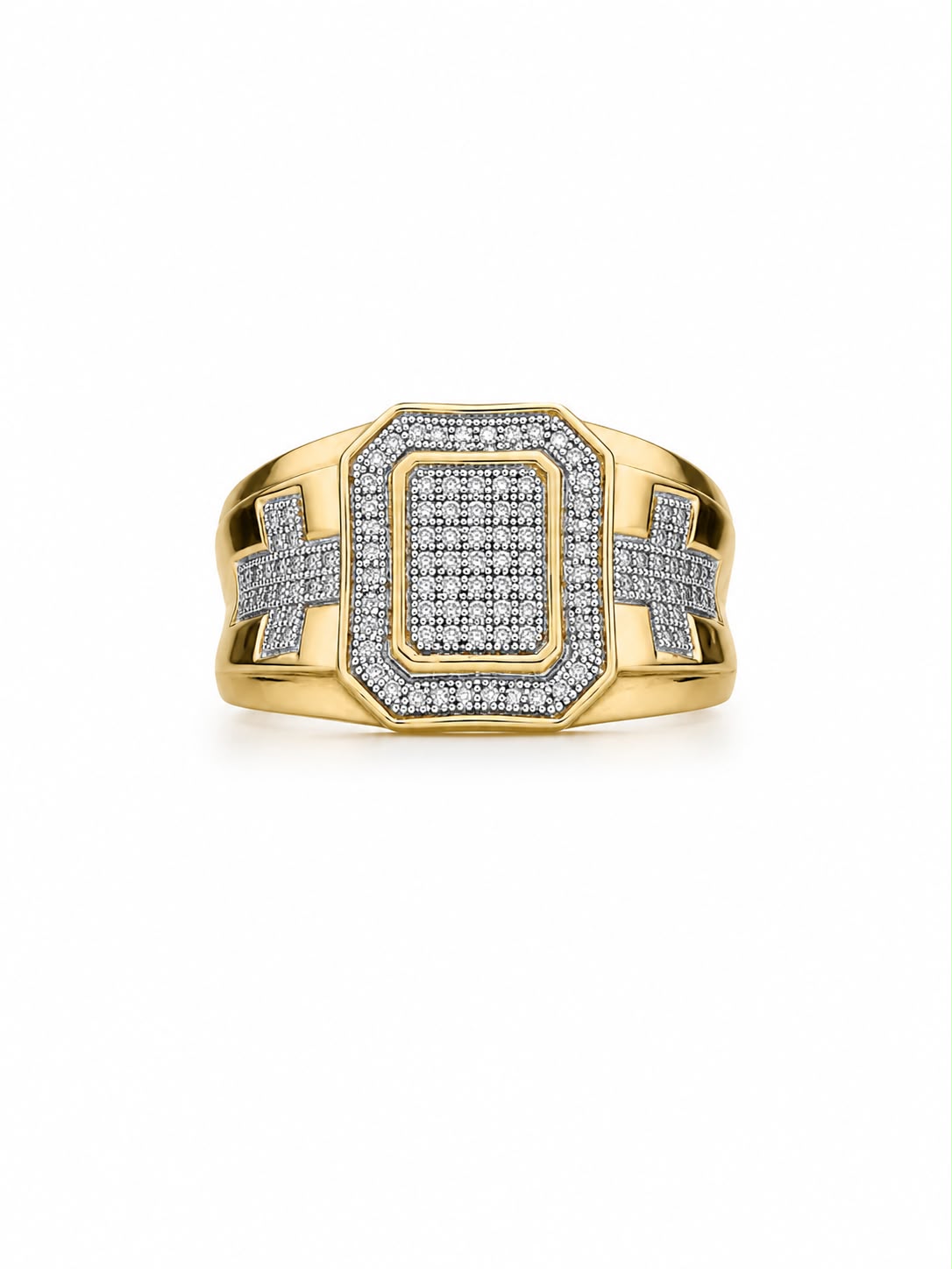 DIAMOND CROSS CLUSTER RING 10K