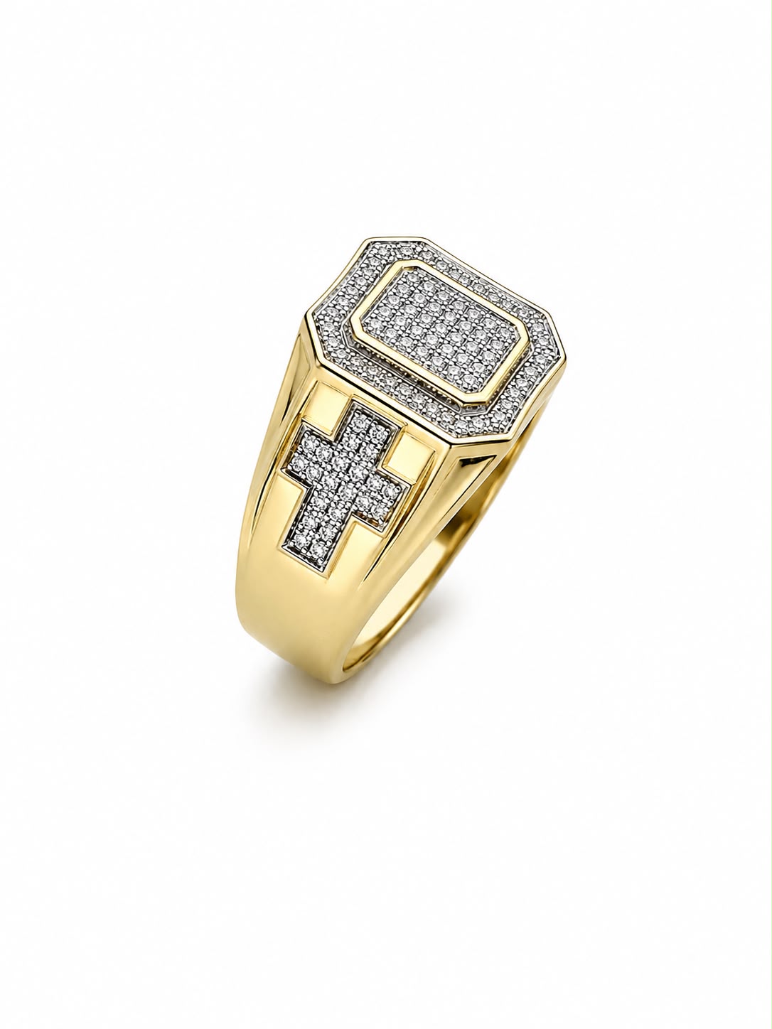 DIAMOND CROSS CLUSTER RING 10K - Image 2