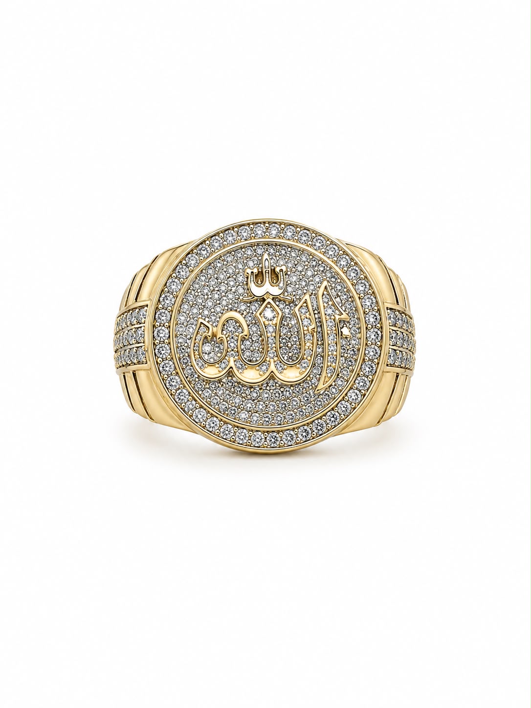 10k Gold Allah Diamond Ring