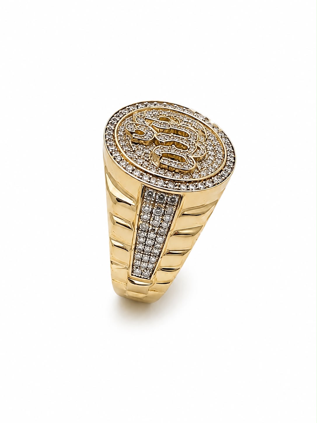 10k Gold Allah Diamond Ring - Image 2