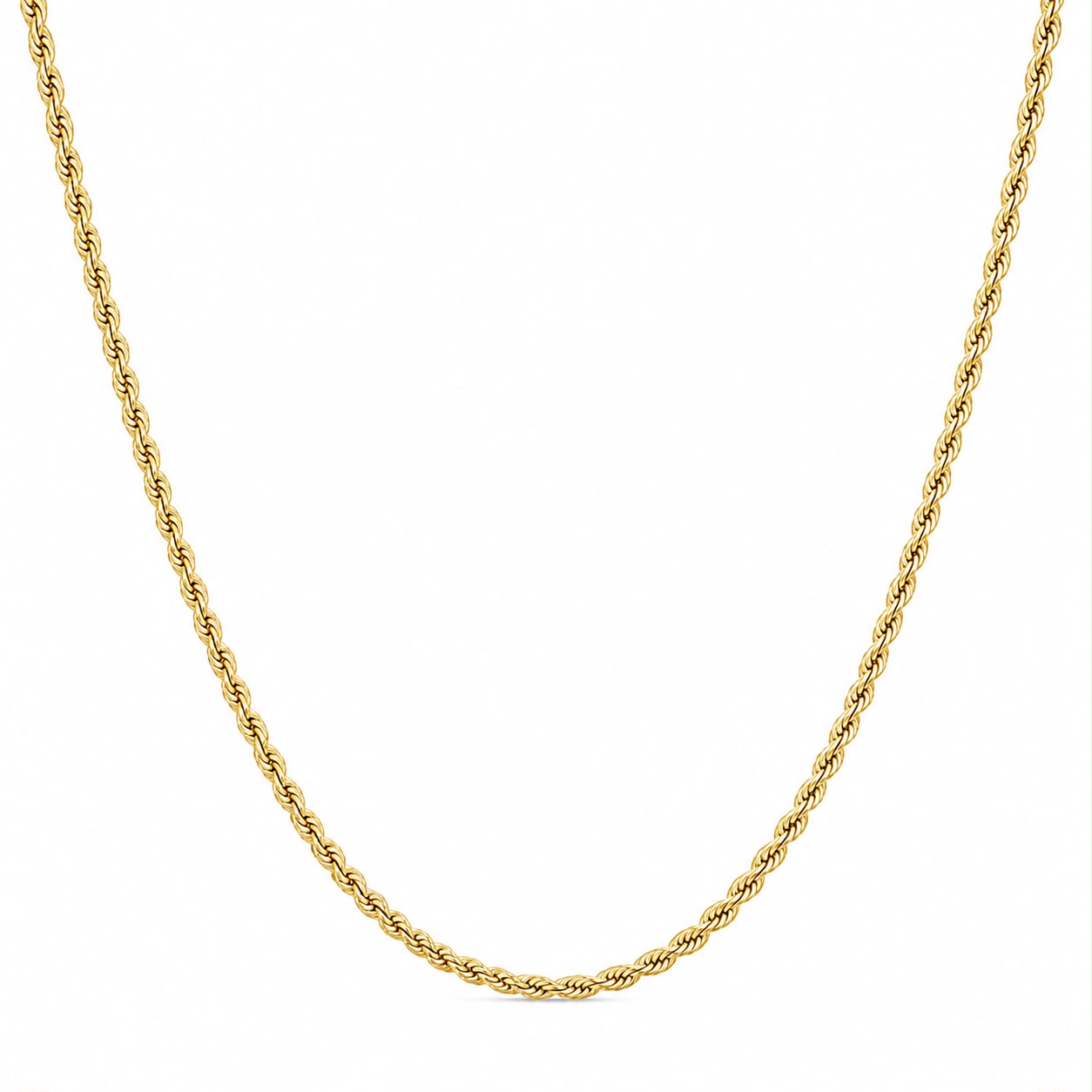 Yellow Gold Solid Rope Chain 2mm 10k
