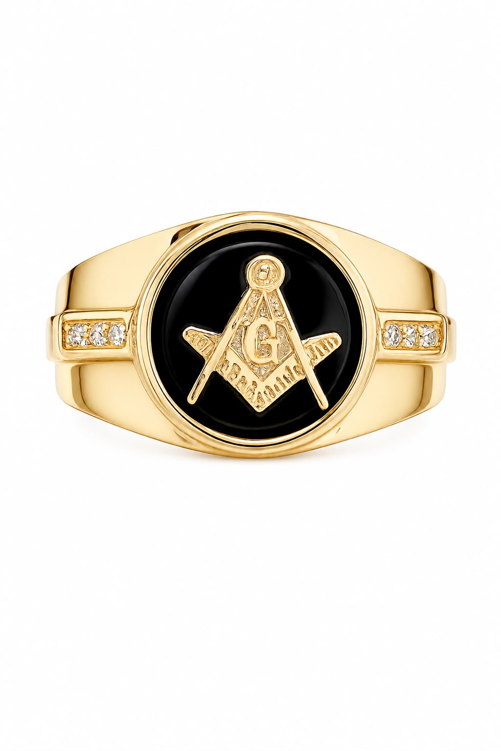 Masonic Ring in 10K Gold with Onyx
