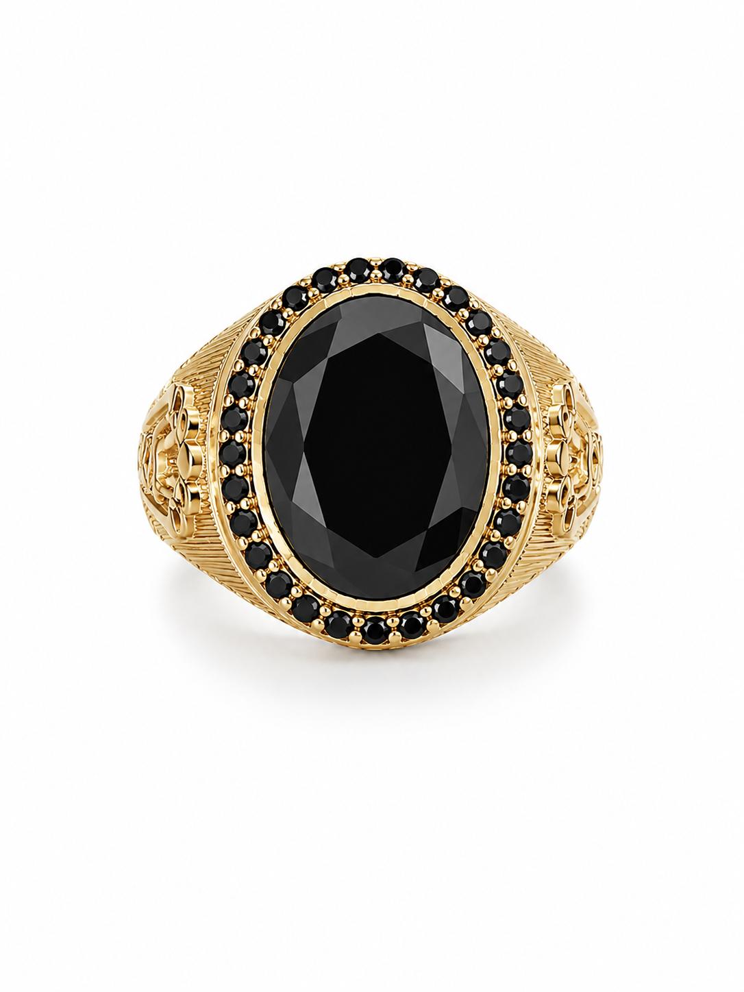 Oval Black Onyx Ring 10k